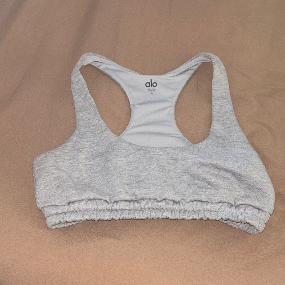 ALO Yoga Gray Racerback Sports Bra